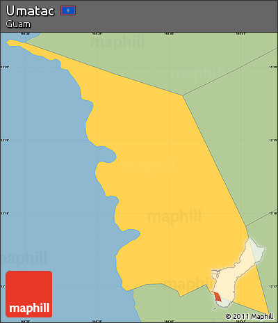 Savanna Style Simple Map of Umatac