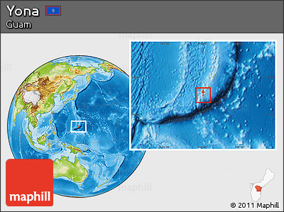 Physical Location Map of Yona, highlighted country