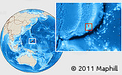 Shaded Relief Location Map of Yona, highlighted country