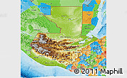 Physical 3D Map of Guatemala, political outside