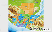 Political 3D Map of Guatemala, physical outside