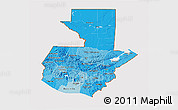 Political Shades 3D Map of Guatemala, cropped outside