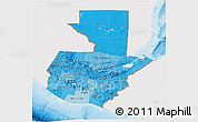 Political Shades 3D Map of Guatemala, single color outside