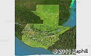 Satellite 3D Map of Guatemala, darken, land only