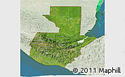 Satellite 3D Map of Guatemala, lighten, land only