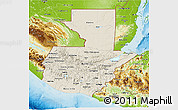 Shaded Relief 3D Map of Guatemala, physical outside