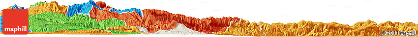 Shaded Relief Horizon Map of Cahabon, political outside