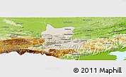 Shaded Relief Panoramic Map of Cahabon, physical outside