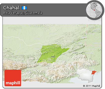 Physical 3D Map of Chahal, lighten