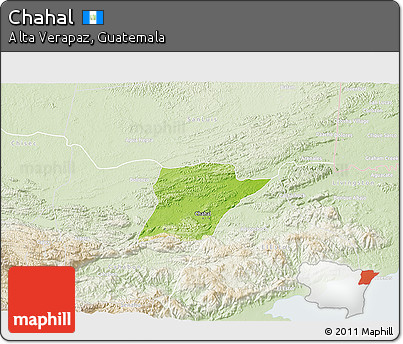 Physical 3D Map of Chahal, lighten