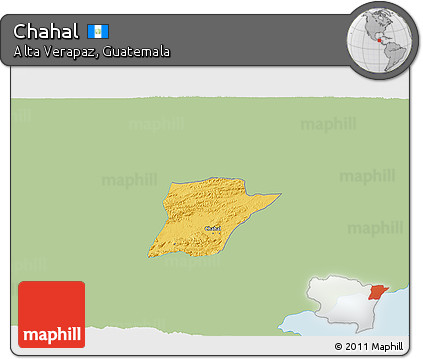 Savanna Style 3D Map of Chahal, single color outside