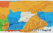Shaded Relief 3D Map of Chahal, political outside