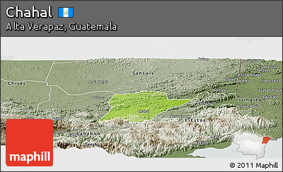 Physical Panoramic Map of Chahal, semi-desaturated