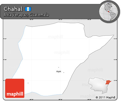 Silver Style Simple Map of Chahal, single color outside