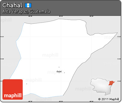 Silver Style Simple Map of Chahal, single color outside