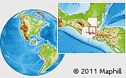 Physical Location Map of Tucuru, highlighted country, within the entire country