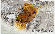 Physical 3D Map of Chimaltenango, lighten, semi-desaturated