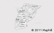 Silver Style 3D Map of Chimaltenango, single color outside