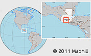 Gray Location Map of El Tejar, highlighted country