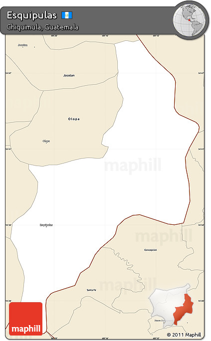 Classic Style Simple Map of Esquipulas
