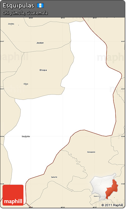 Classic Style Simple Map of Esquipulas