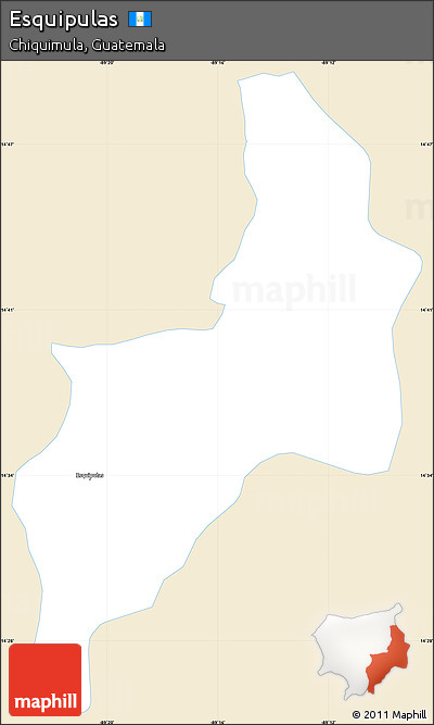 Classic Style Simple Map of Esquipulas, single color outside