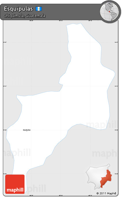 Silver Style Simple Map of Esquipulas, single color outside