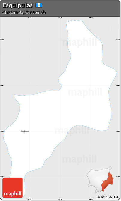 Silver Style Simple Map of Esquipulas, single color outside