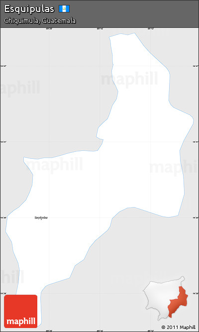 Silver Style Simple Map of Esquipulas, single color outside