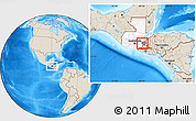 Shaded Relief Location Map of Ipala, highlighted country, highlighted parent region