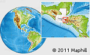 Physical Location Map of Chiquimula, highlighted country