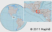 Gray Location Map of Quezaltepeque, hill shading