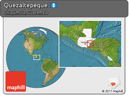 Satellite Location Map of Quezaltepeque, highlighted country, highlighted parent region