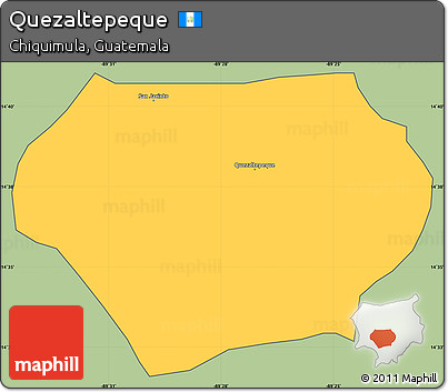 Savanna Style Simple Map of Quezaltepeque, cropped outside