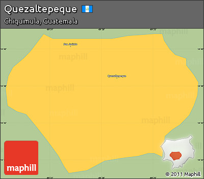 Savanna Style Simple Map of Quezaltepeque, single color outside
