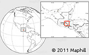 Blank Location Map of Sn Jose la Arada, within the entire country