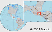 Gray Location Map of Sn Jose la Arada, highlighted parent region, within the entire country