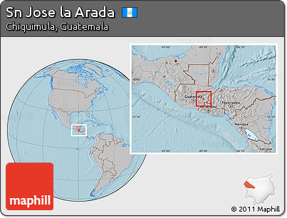 Gray Location Map of Sn Jose La Arada, hill shading