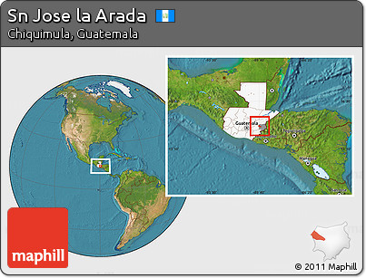 Satellite Location Map of Sn Jose La Arada, highlighted country, highlighted parent region