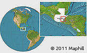 Satellite Location Map of Sn Jose la Arada, highlighted country, highlighted parent region