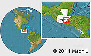 Satellite Location Map of Sn Jose la Arada, highlighted country