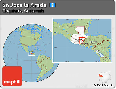 Savanna Style Location Map of Sn Jose La Arada, highlighted country, highlighted parent region