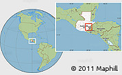 Savanna Style Location Map of Sn Jose la Arada, highlighted country, highlighted parent region