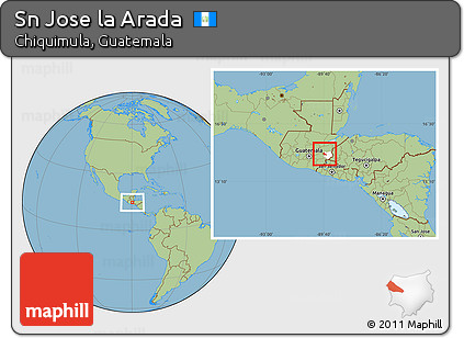 Savanna Style Location Map of Sn Jose La Arada, highlighted parent region