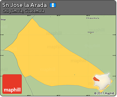 Savanna Style Simple Map of Sn Jose La Arada