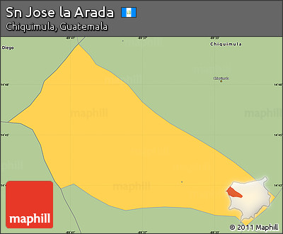Savanna Style Simple Map of Sn Jose La Arada
