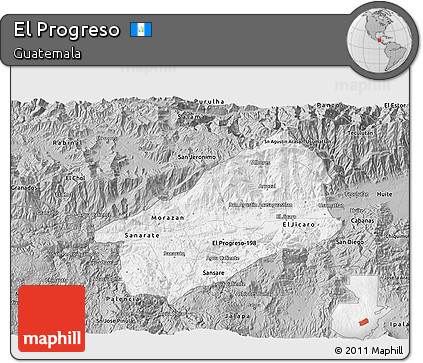Gray 3D Map of El Progreso