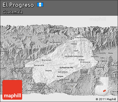 Gray 3D Map of El Progreso