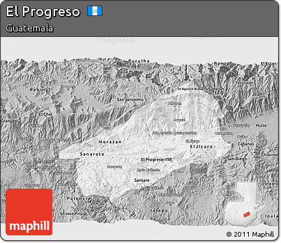 Gray 3D Map of El Progreso