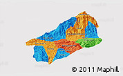 Political 3D Map of El Progreso, cropped outside